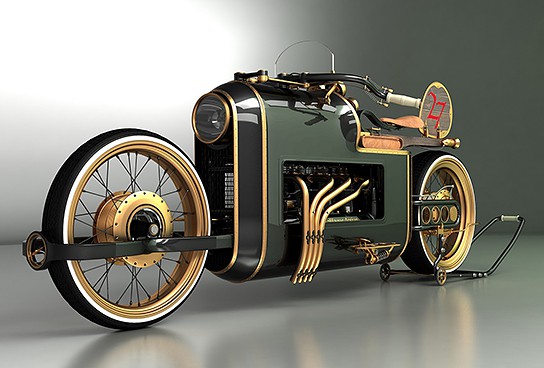 Mikhail Smolyanov's ARX-4 Steampunk motorcycle - Shouts
