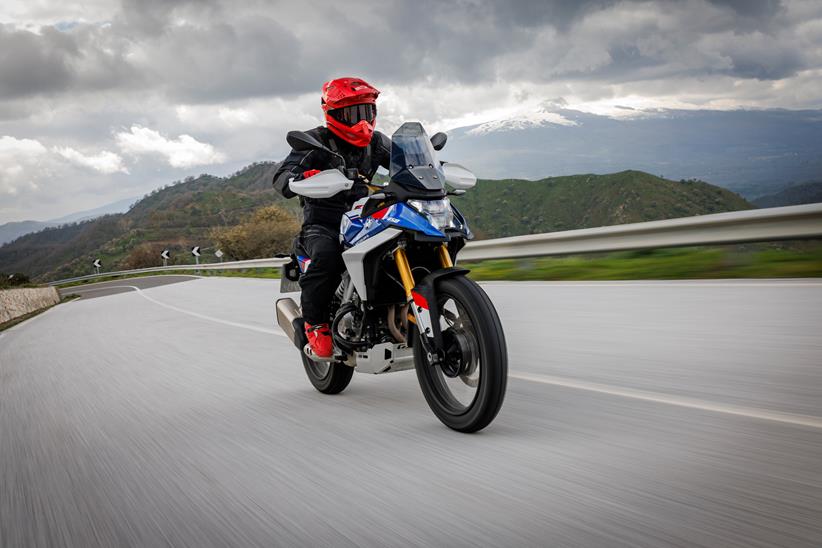 BMW F450GS ridden on the road