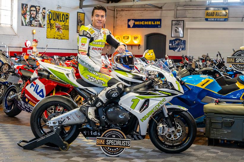 James Toseland sat on his championshop winning Fireblade. Photo by Dean Atkins.