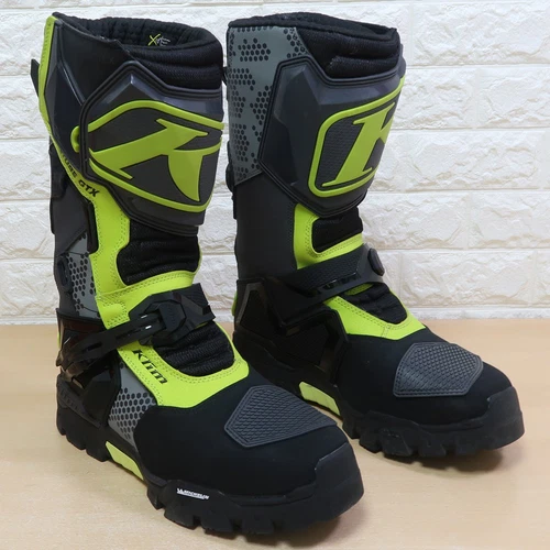 Klim Adventure Waterproof Motorcycle Boots - Asphalt / Hi-Vis - Size 10.5