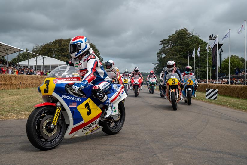 Rider in the paddock at Goodwood Festival of Speed