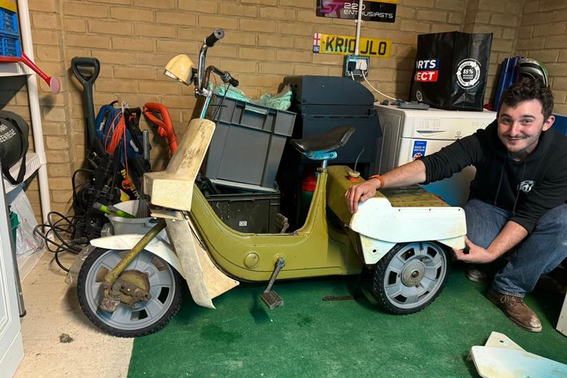 BSA Ariel 3 moped being restored