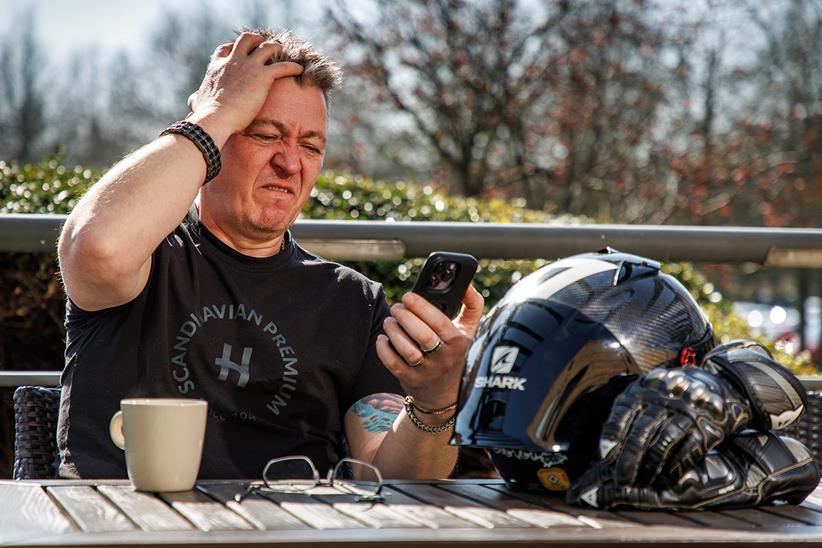 Motorcyclist reaction to bike theft