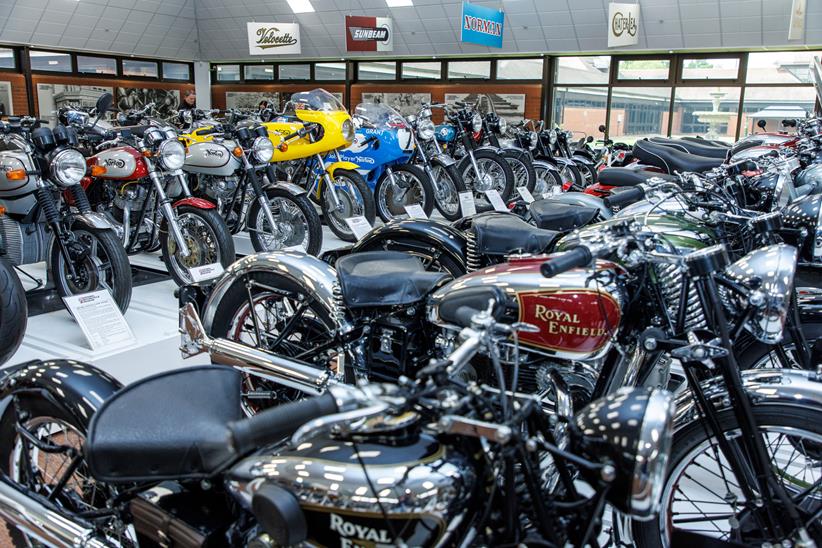 Bikes on display at the National Motorcycle Museum
