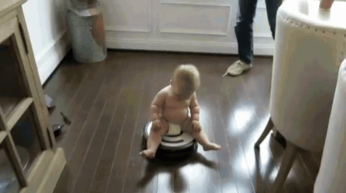 Baby Playing GIF - Baby Playing Vacuum - Discover & Share GIFs
